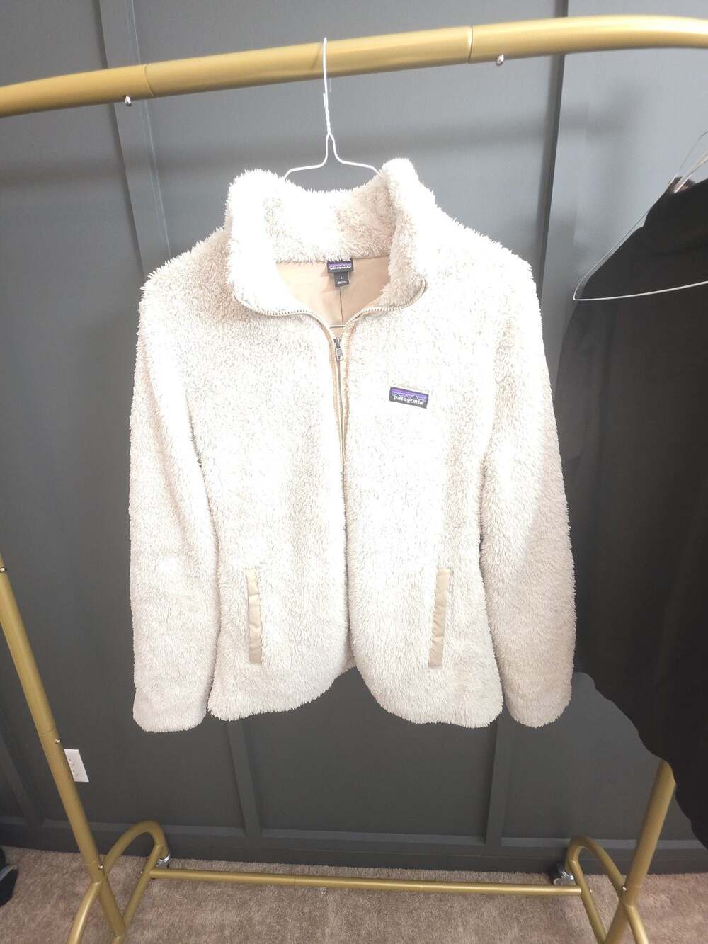 Patagonia Los Gatos Fleece Jacket Full Zip Bleach Stone White Womens Size Large